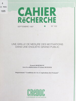 cover image of Une grille de mesure des motivations dans une enquête grand public
